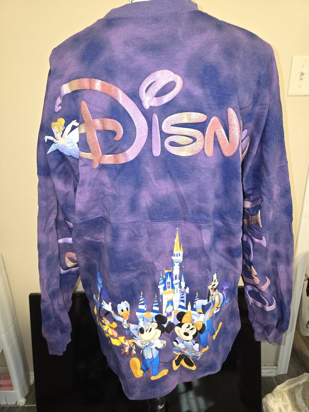 Disney Purple Tie-Dye WOMAN Long Sleeve Graphic Tee